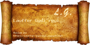 Lauffer Györgyi névjegykártya